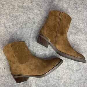 NWOT Very Volatile Brown Suede Ankle Boots, Women’s Size 8, Cowgirl Boots Zipper